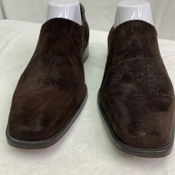 Donald J Pliner Rex 120 Mens 8.5M Nappa Leather Suede Dark Brown Italy Loafers main image 8